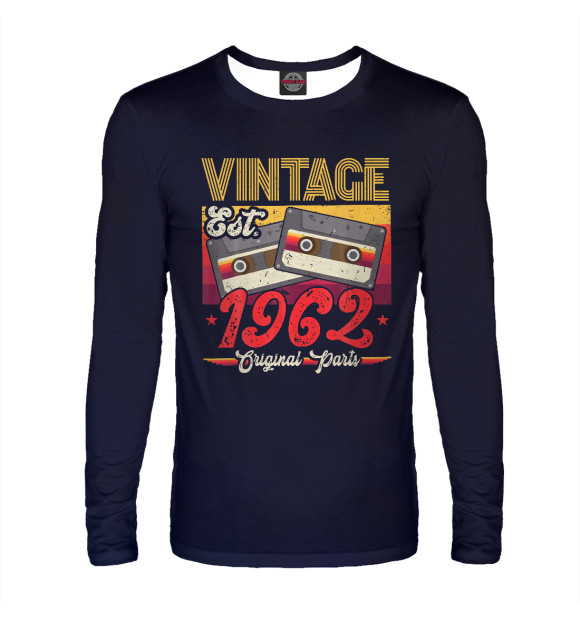 Мужской лонгслив с изображением Vintage 1962 Original цвета Белый