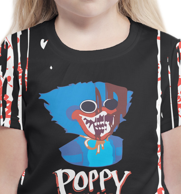 Футболка для девочек с изображением Poppy Playtime цвета Белый