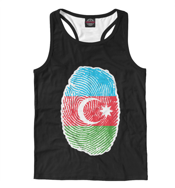 Мужская майка-борцовка с изображением Азербайджан цвета Белый