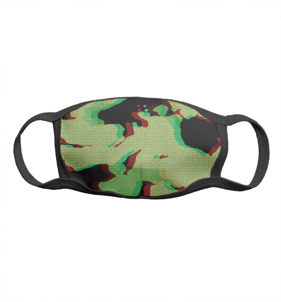 Маска тканевая с изображением Камуфляж цвета Белый