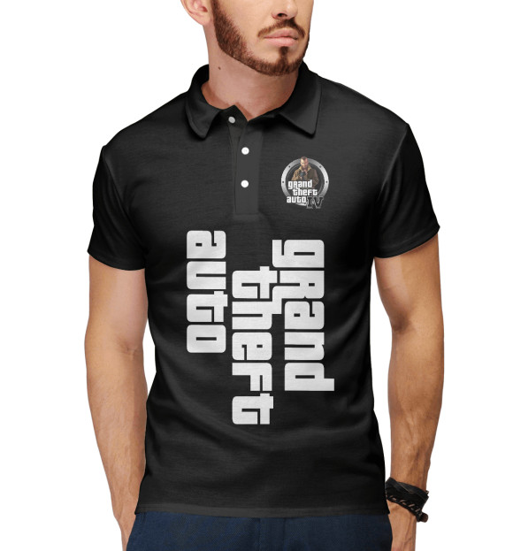 Мужское поло с изображением GTA4 цвета Белый