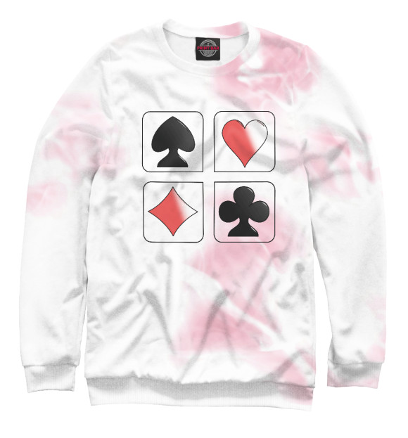 Женский свитшот с изображением Playing Cards цвета Белый