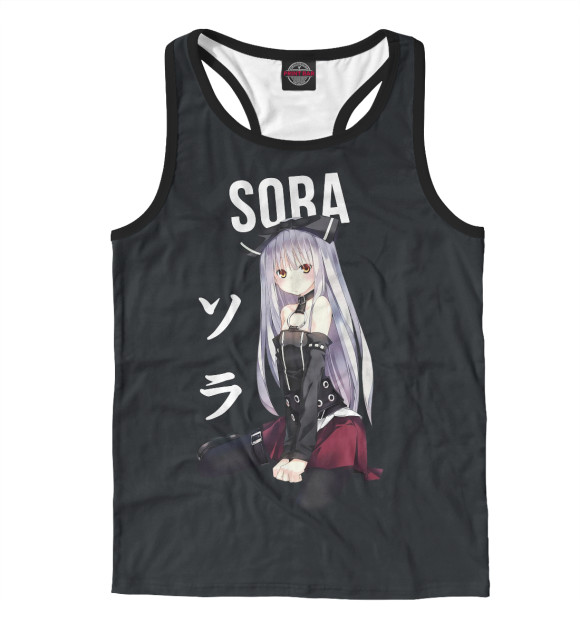 Мужская майка-борцовка с изображением Связанные небом / Sora цвета Белый