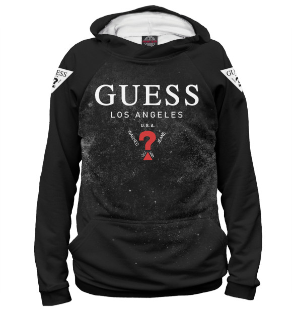 Женское худи с изображением GUESS цвета Белый