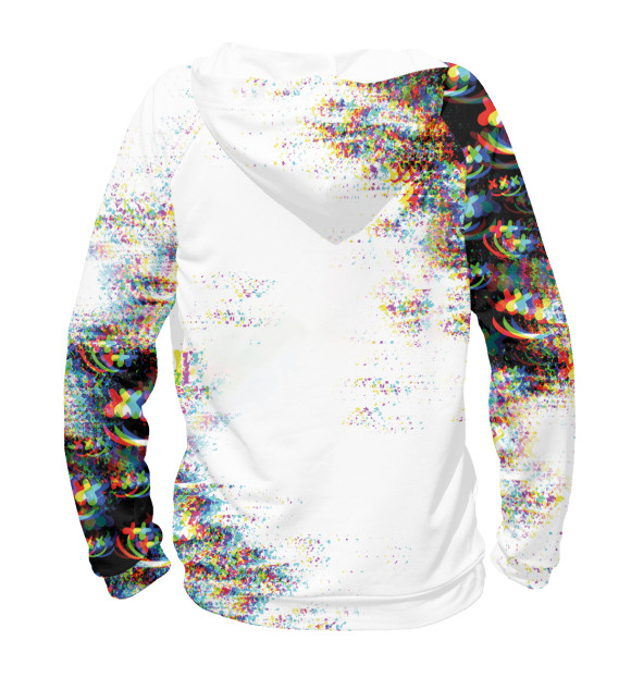 Мужское худи с изображением Marshmello Glitch цвета Белый
