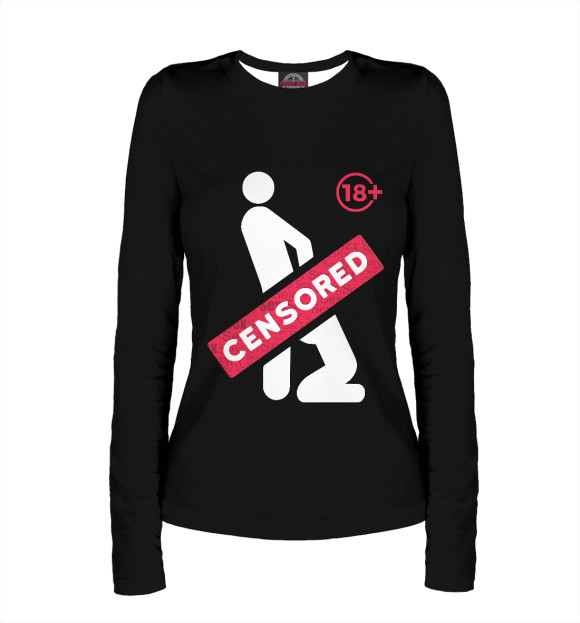 Женский лонгслив с изображением Sensored цвета Белый
