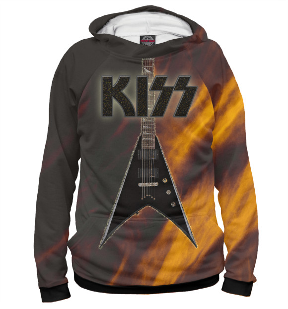 Женское худи с изображением Группа KISS цвета Белый