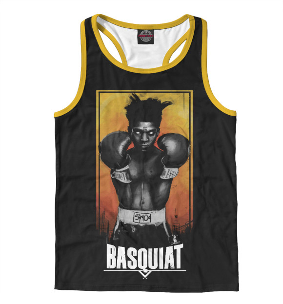 Мужская майка-борцовка с изображением Basquiat цвета Белый