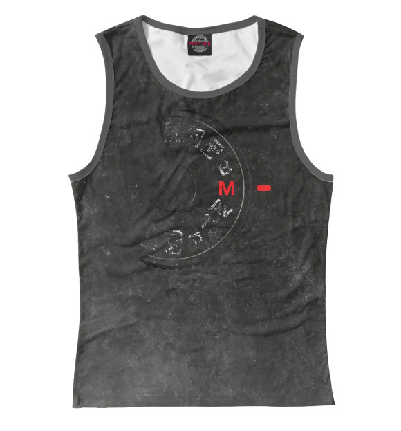 Женская майка с изображением Shoot manual (distressed) цвета Белый
