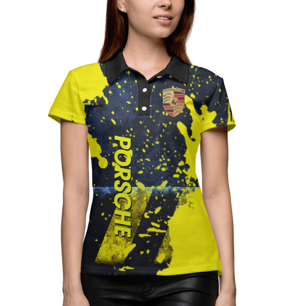 Женское поло с изображением Porsche | Порш цвета Белый