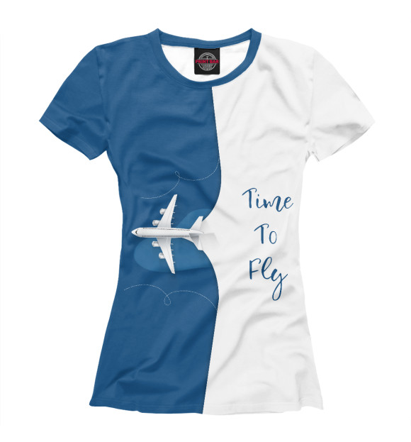 Женская футболка с изображением Time To Fly цвета Белый