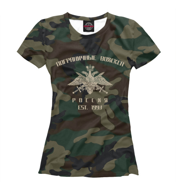 Женская футболка с изображением Пограничные Войска цвета Белый