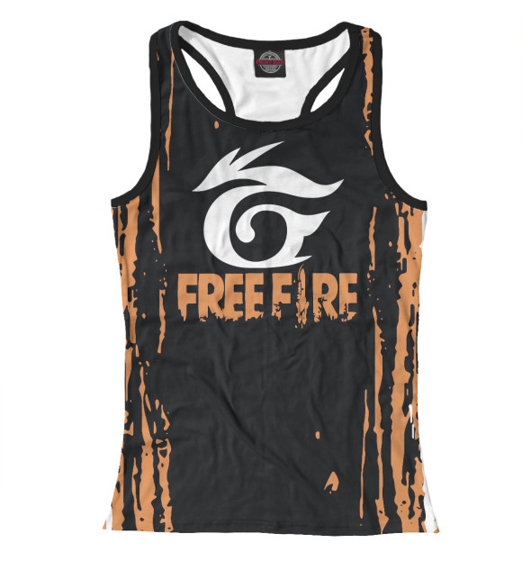 Женская майка-борцовка с изображением Garena Free Fire цвета Белый