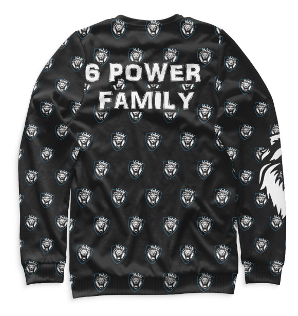 Свитшот для девочек с изображением 6 power family цвета Белый