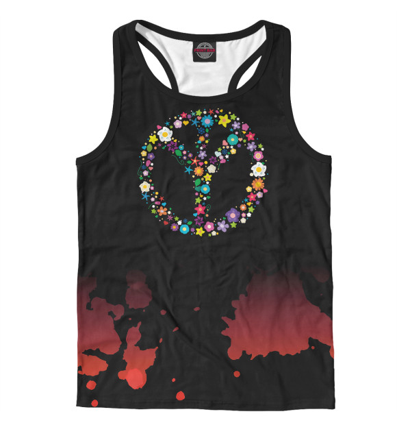 Мужская майка-борцовка с притом Inverted Peace Sign цвета Белый Мужская майка-борцовка с изображением Inverted Peace Sign цвета Белый