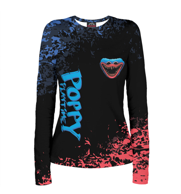 Женский лонгслив с изображением Poppy Playtime цвета Белый