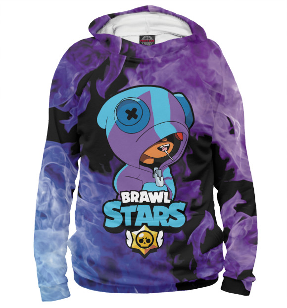 Мужское худи с изображением Brawl Stars LEON цвета Белый