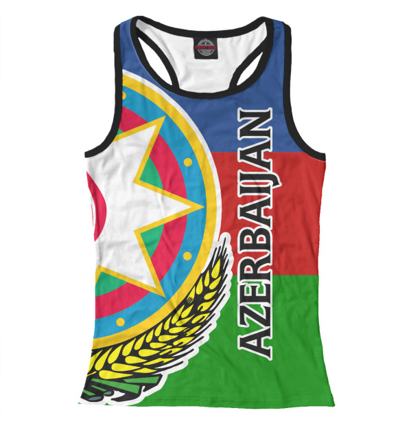 Женская майка-борцовка с изображением Азербайджан цвета Белый