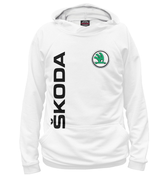 Женское худи с изображением Skoda цвета Белый