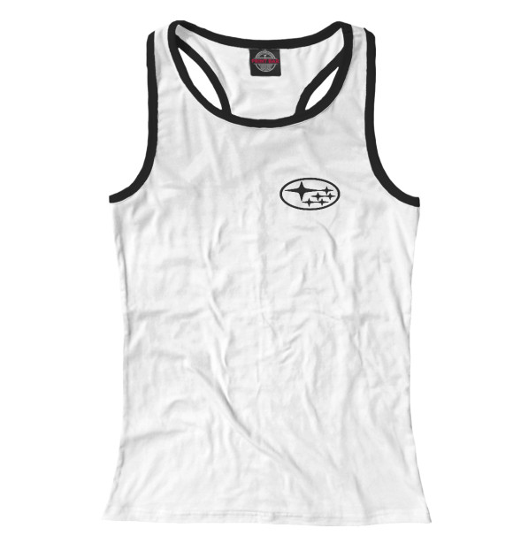 Женская майка-борцовка с изображением Subaru цвета Белый