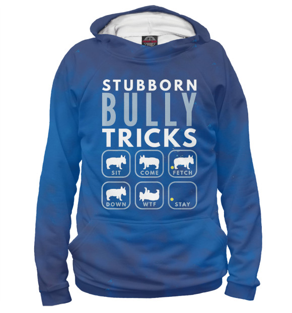 Женское худи с изображением Stubborn English Bull Terri цвета Белый
