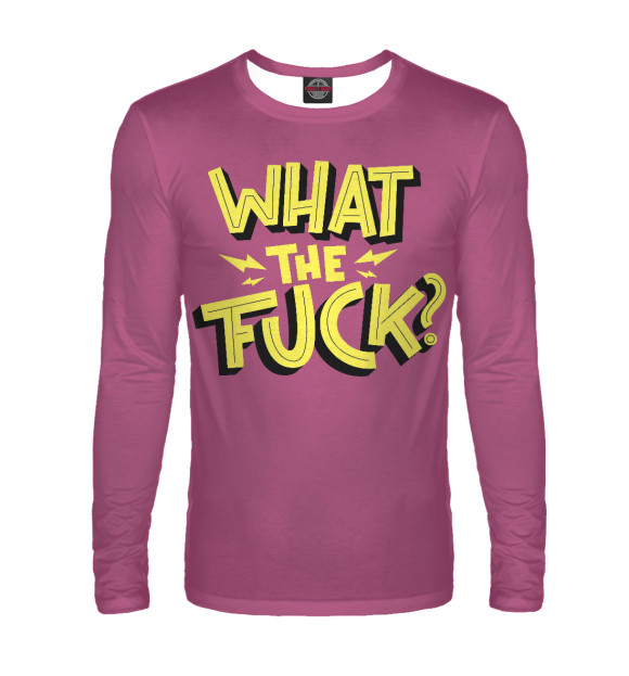 Мужской лонгслив с изображением What the f**k цвета Белый