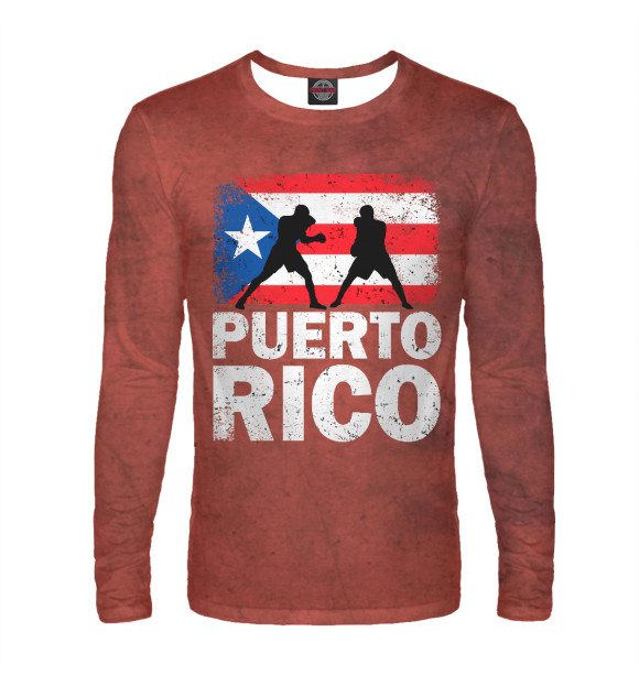 Мужской лонгслив с изображением Vintage Puerto Rico цвета Белый