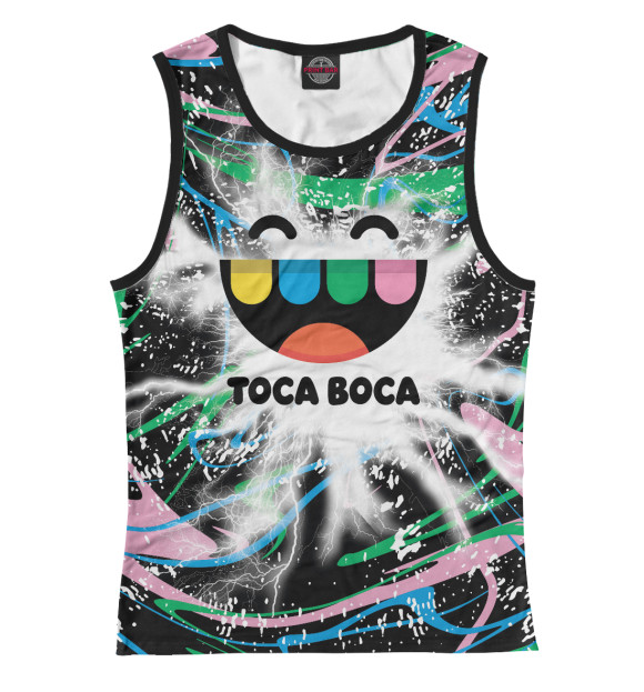 Майка для девочки с притом Toca Boca цвета Белый Майка для девочки с изображением Toca Boca цвета Белый