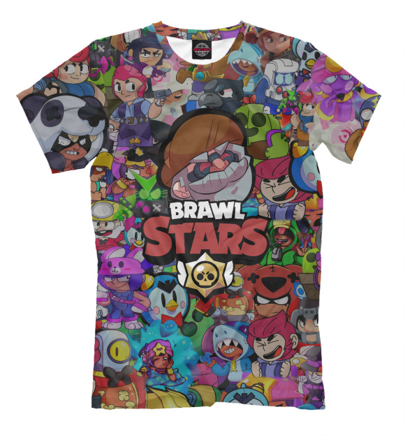 Мужская футболка с изображением Brawl Stars:Dinomike цвета Белый