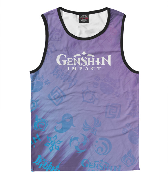 Мужская майка с изображением Genshin Impact цвета Белый