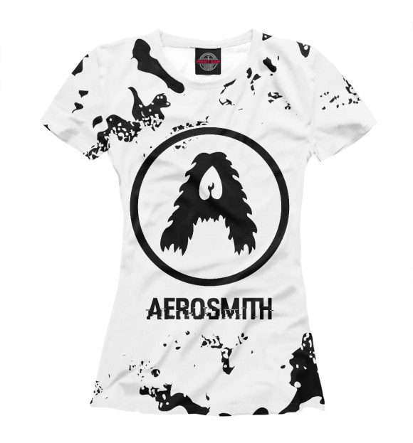Женская футболка с изображением Aerosmith Glitch Light (разводы) цвета Белый