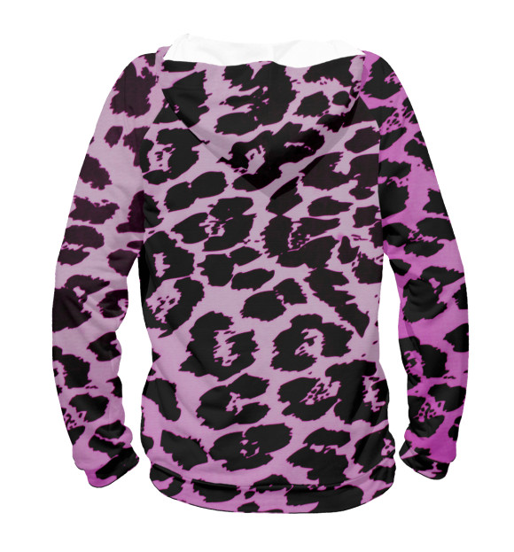 Худи для девочки с изображением Розовый леопард цвета Белый