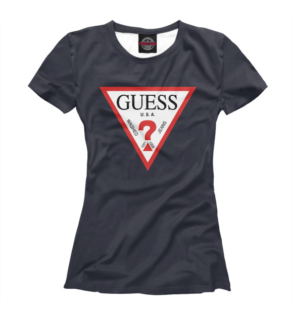 Футболка для девочек с изображением GUESS цвета Белый
