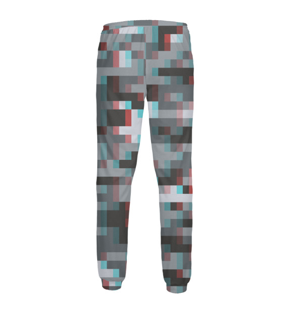 Мужские спортивные штаны с изображением Пиксельный камуфляж цвета Белый