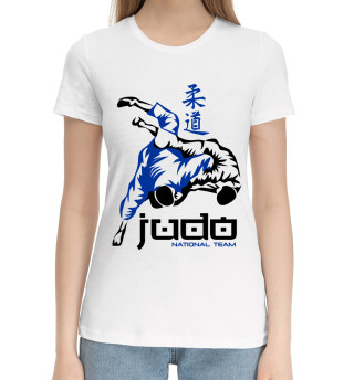 Хлопковая футболка для девочек Борьба дзюдо