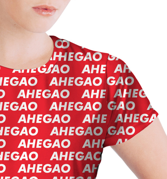 Женская футболка с изображением Ahegao цвета Белый