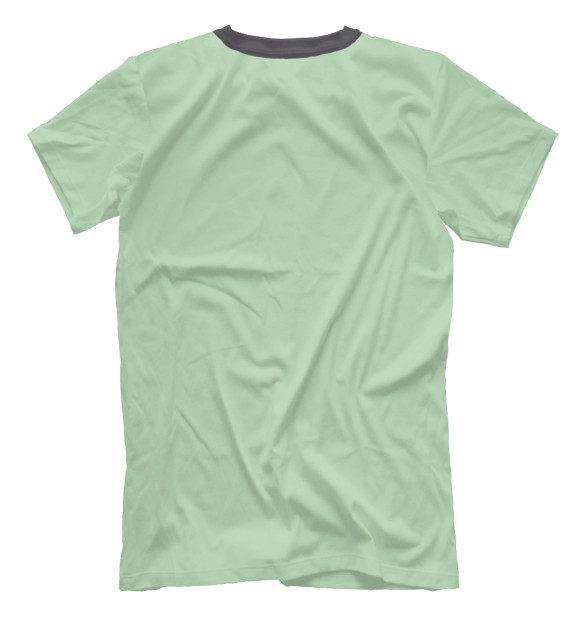 Мужская футболка с изображением Дятел (зеленый фон) цвета Белый