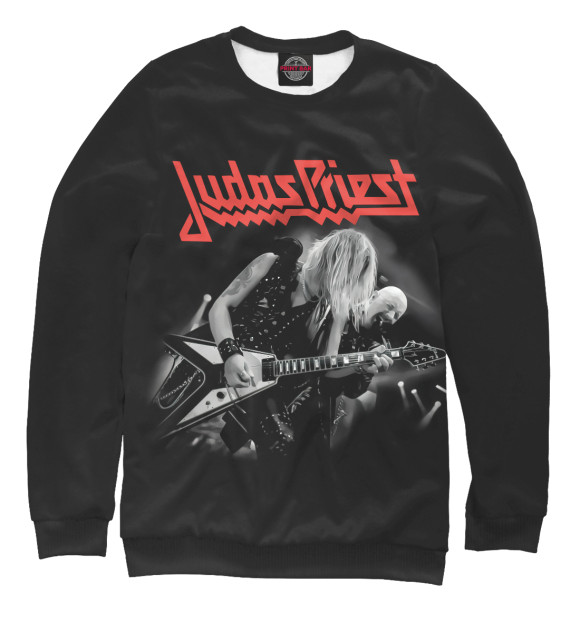 Свитшот для девочек с изображением Judas Priest цвета Белый