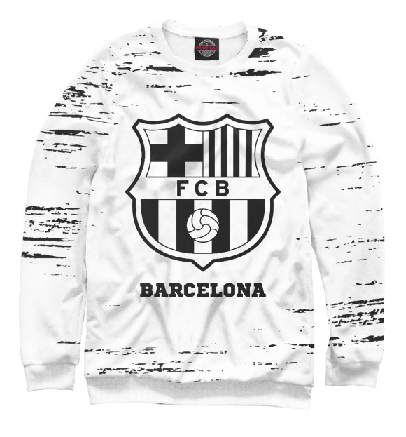Свитшот для мальчиков с изображением Barcelona Sport Light цвета Белый