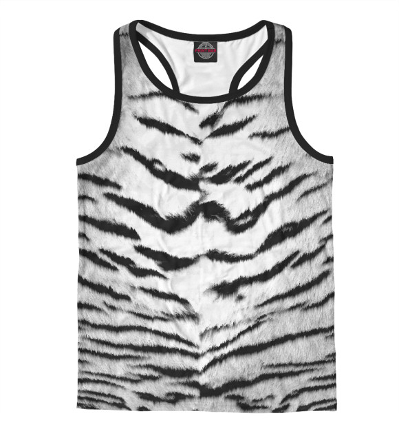 Мужская майка-борцовка с изображением Тигровая цвета Белый