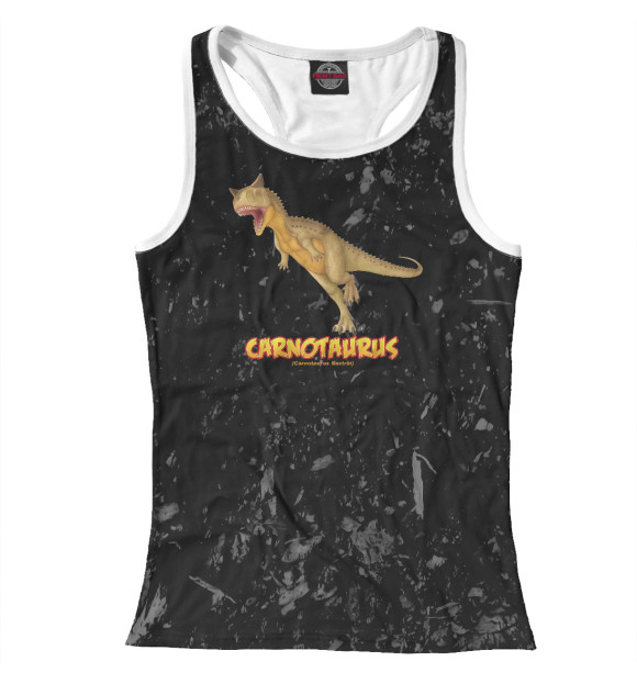 Женская майка-борцовка с изображением Carnotaurus Sastrei цвета Белый