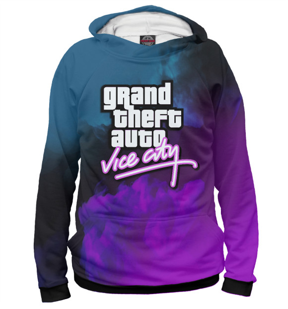 Мужское худи с изображением GTA цвета Белый