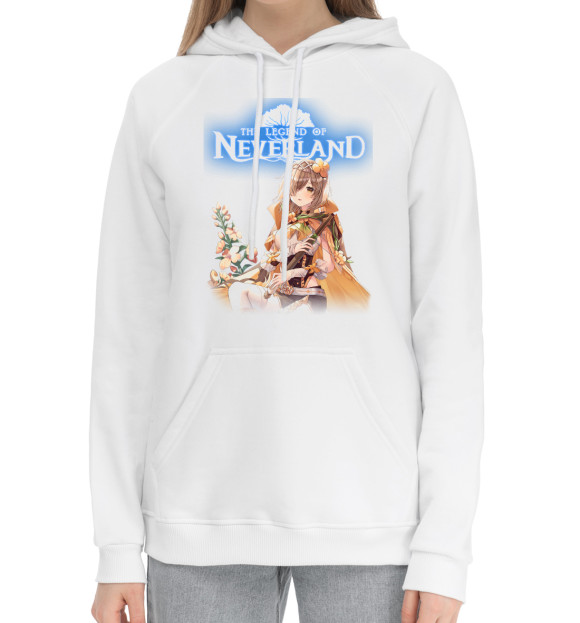 Женский хлопковый худи с изображением The Legend of Neverland цвета Белый
