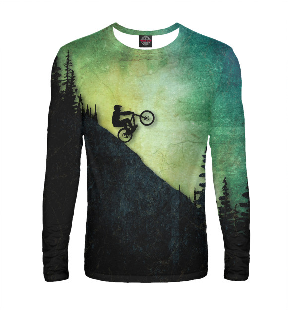 Мужской лонгслив с изображением Downhill colors цвета Белый