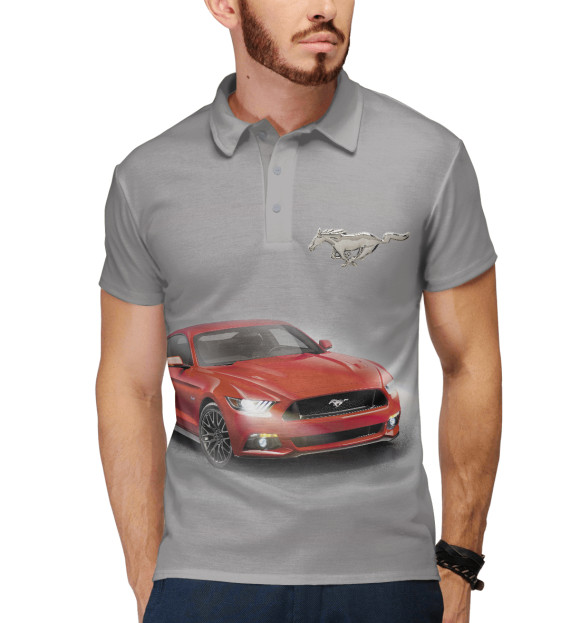 Мужское поло с изображением Red цвета Белый