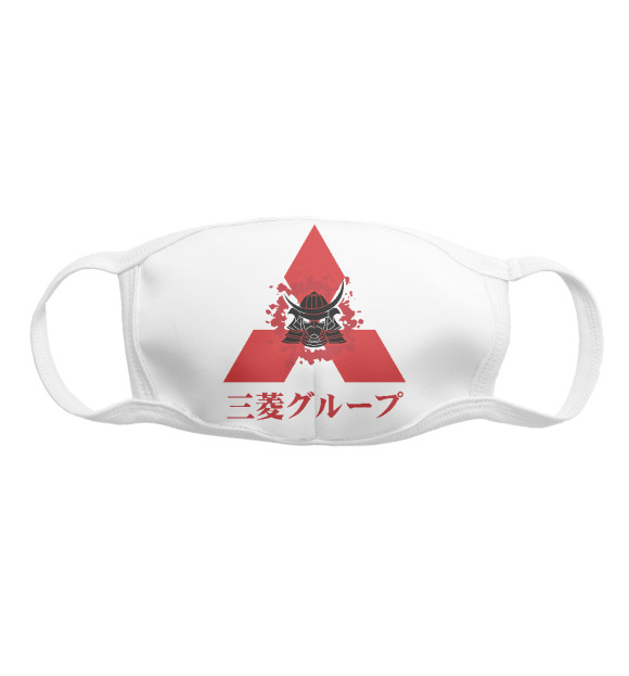 Маска тканевая с изображением Mitsubishi цвета Белый