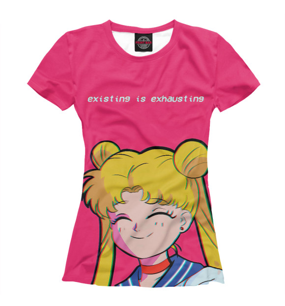Женская футболка с изображением Sailor Moon цвета Белый