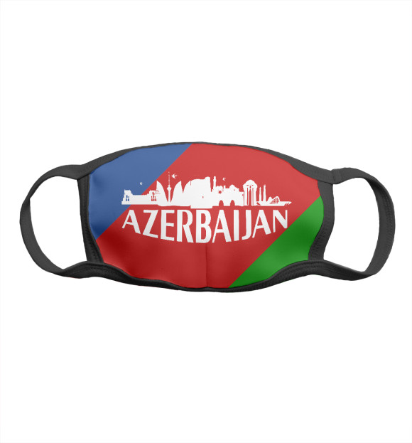 Маска тканевая с изображением Азербайджан цвета Белый
