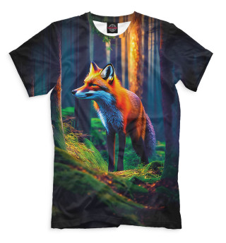 Мужская футболка Лиса в лесу