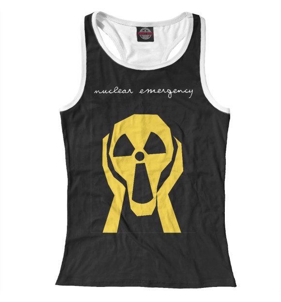 Женская майка-борцовка с изображением Радиация цвета Белый